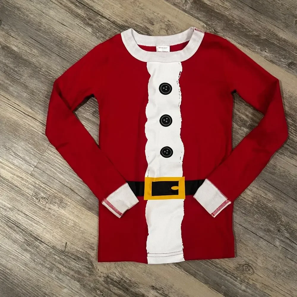 Hanna Andersson Kids Santa Pajama Set - Red - Size 6/7 (120cm) - Organic Cotton